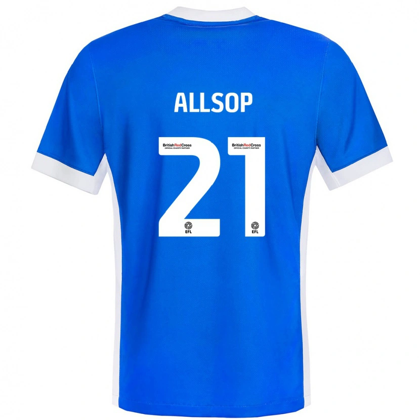 Danxen Kinderen Ryan Allsop #21 Blauw Wit Thuisshirt Thuistenue 2024/25 T-Shirt