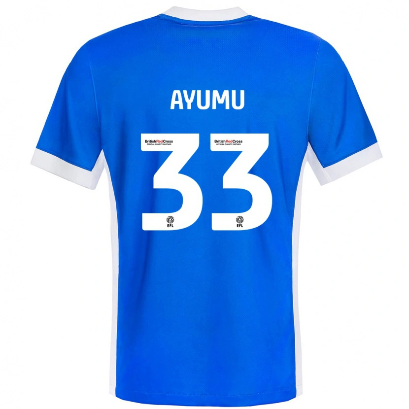 Danxen Kinderen Ayumu Yokoyama #33 Blauw Wit Thuisshirt Thuistenue 2024/25 T-Shirt