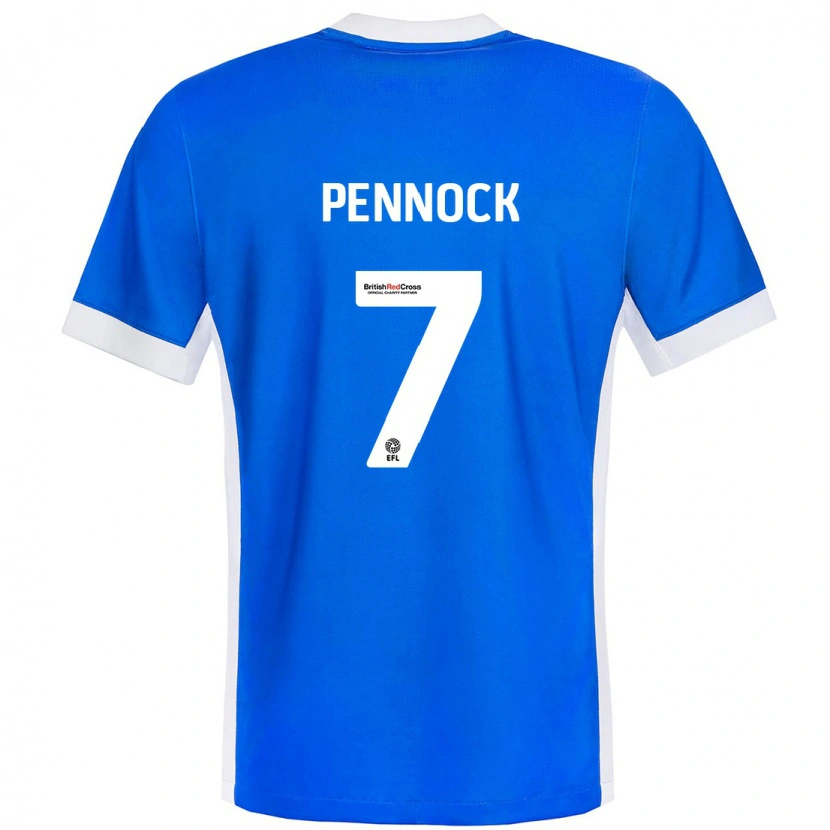 Danxen Kinderen Jade Pennock #7 Blauw Wit Thuisshirt Thuistenue 2024/25 T-Shirt