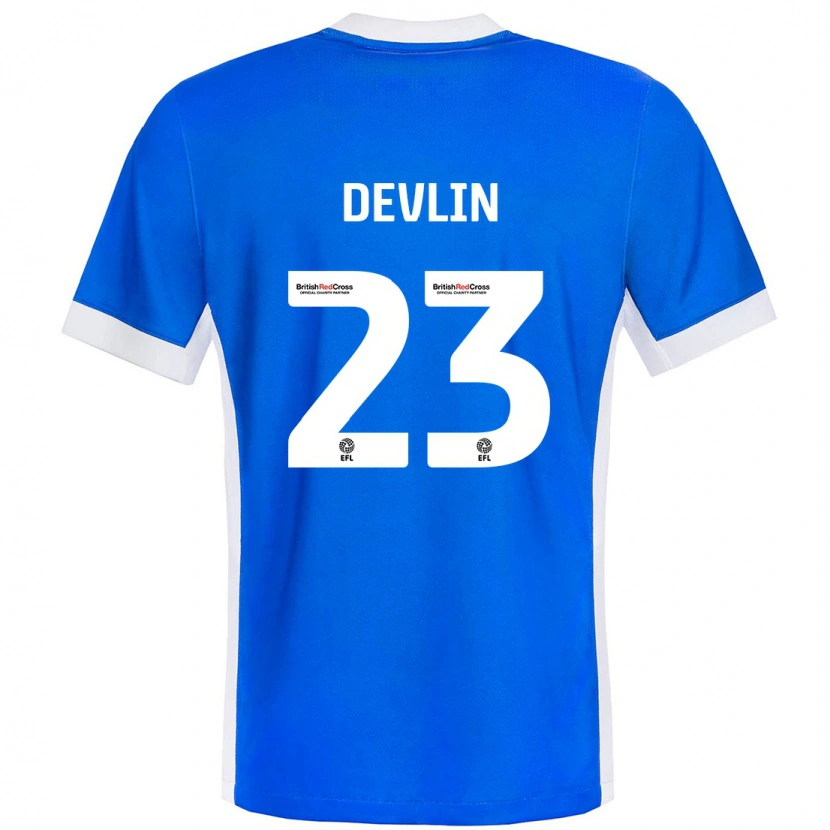 Danxen Kinderen Charlie Devlin #23 Blauw Wit Thuisshirt Thuistenue 2024/25 T-Shirt