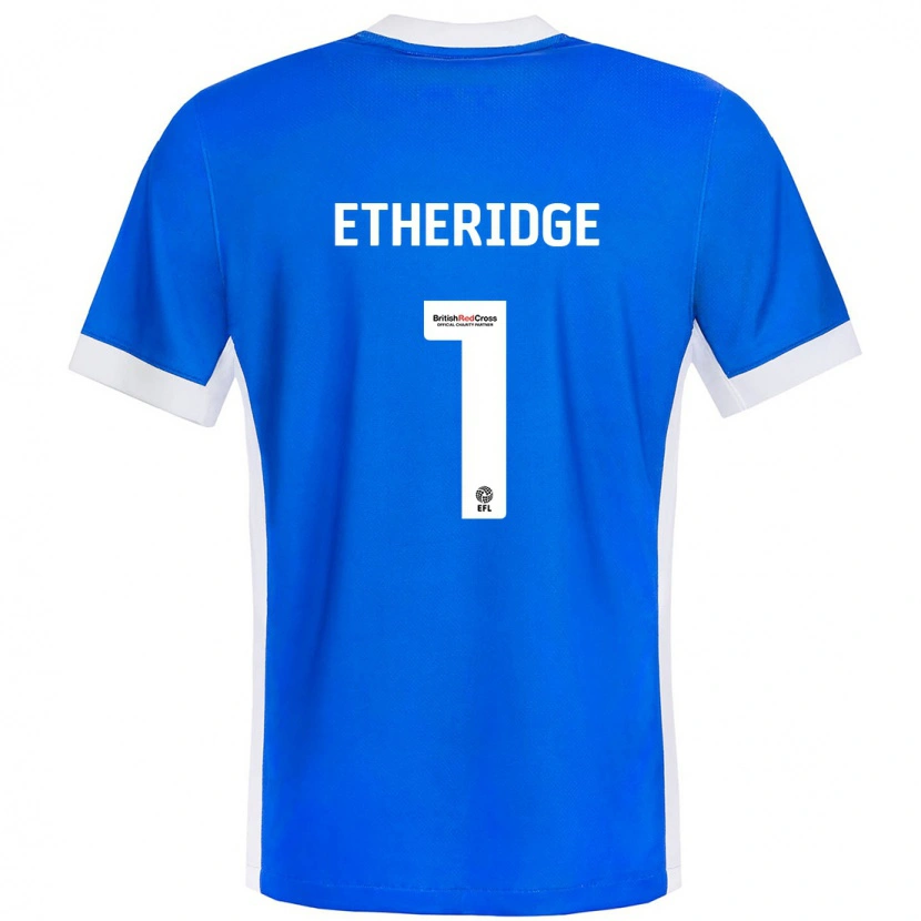 Danxen Kinderen Neil Etheridge #1 Blauw Wit Thuisshirt Thuistenue 2024/25 T-Shirt