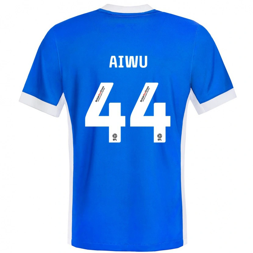 Danxen Kinderen Emanuel Aiwu #44 Blauw Wit Thuisshirt Thuistenue 2024/25 T-Shirt