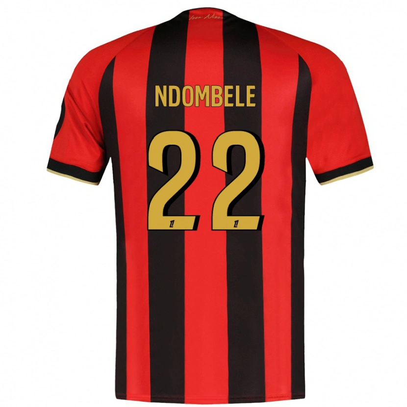 Danxen Kinderen Tanguy Ndombélé #22 Rood Zwart Thuisshirt Thuistenue 2024/25 T-Shirt