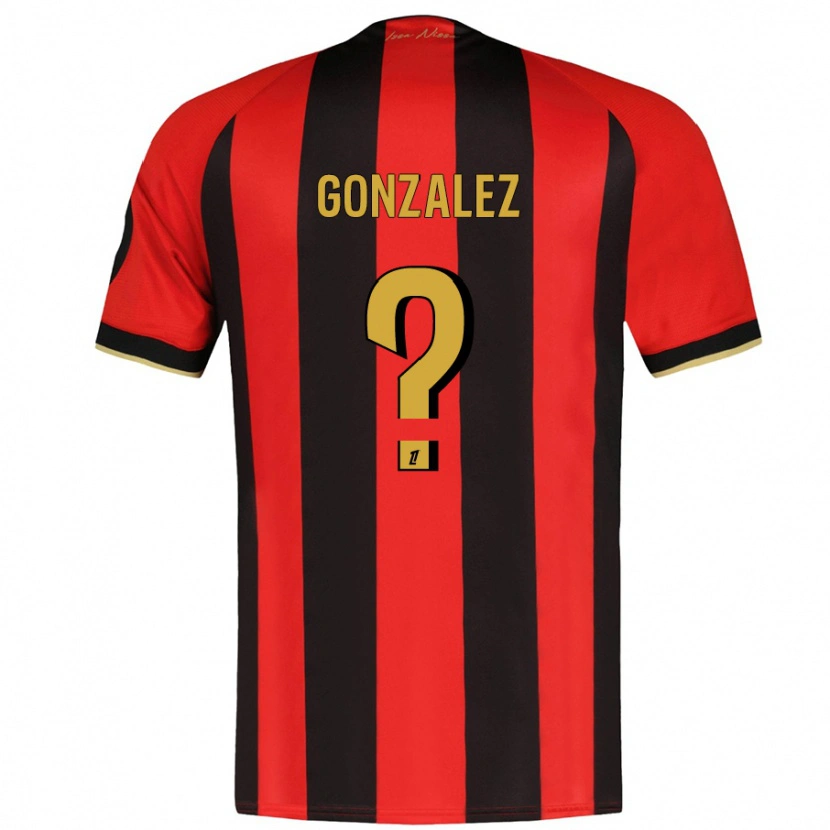 Danxen Kinderen Anthony Gonzalez #0 Rood Zwart Thuisshirt Thuistenue 2024/25 T-Shirt