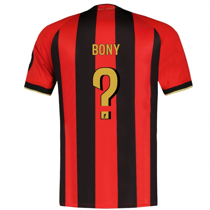 Danxen Kinderen Geoffroy Bony #0 Rood Zwart Thuisshirt Thuistenue 2024/25 T-Shirt