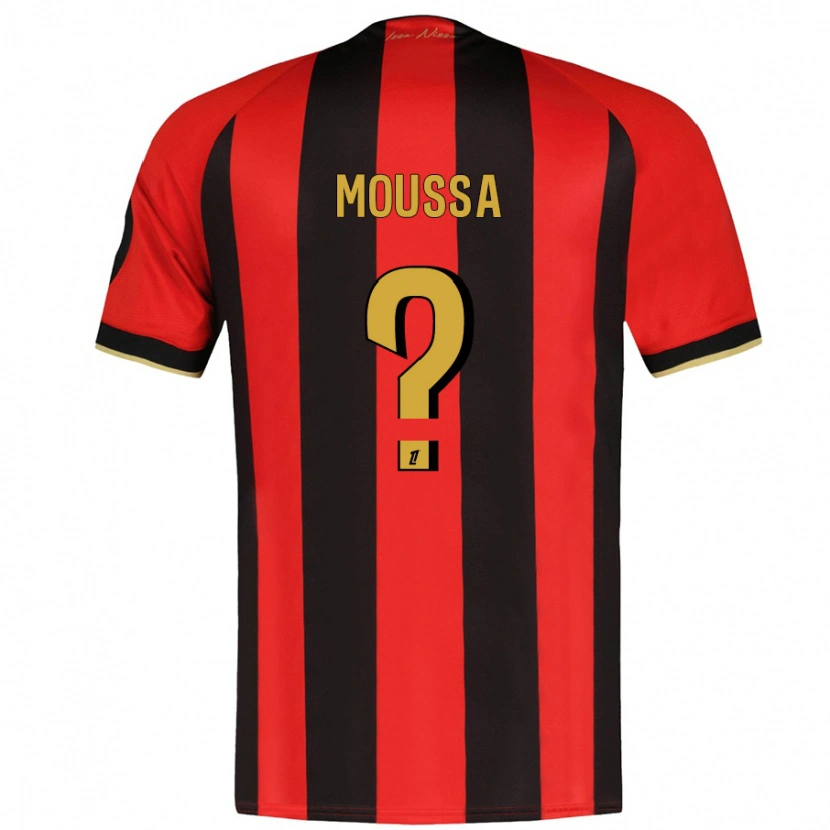 Danxen Kinderen Mounir Moussa #0 Rood Zwart Thuisshirt Thuistenue 2024/25 T-Shirt