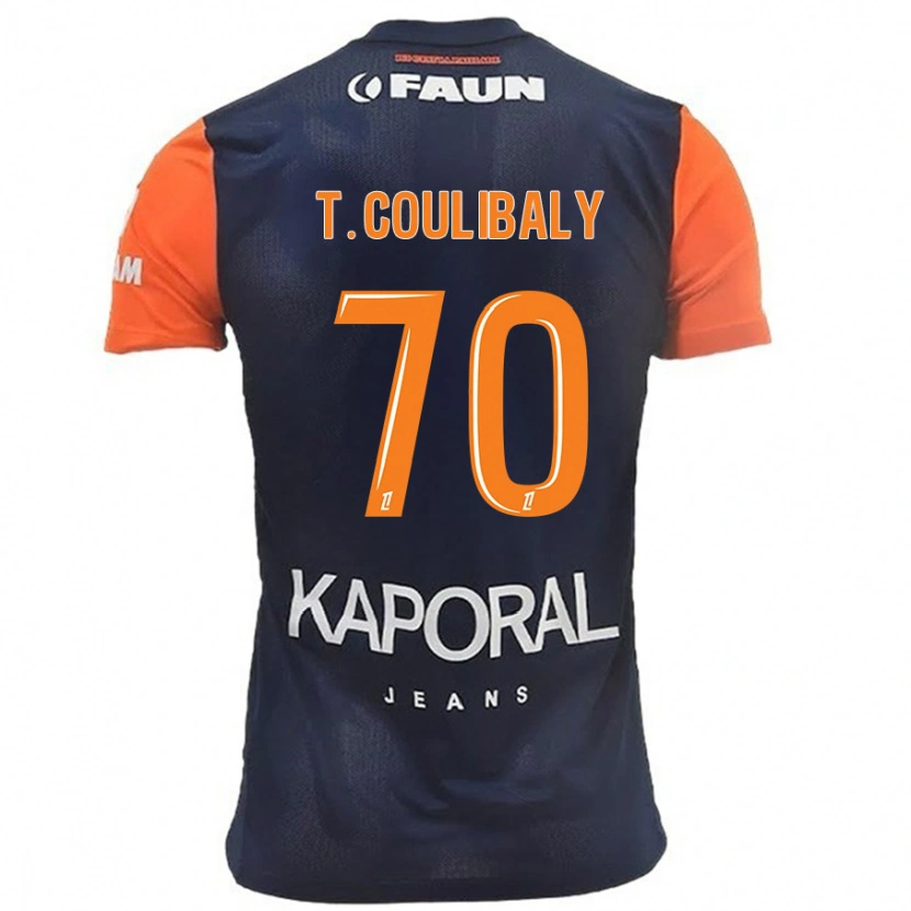 Danxen Kinderen Tanguy Coulibaly #70 Marineblauw Oranje Thuisshirt Thuistenue 2024/25 T-Shirt