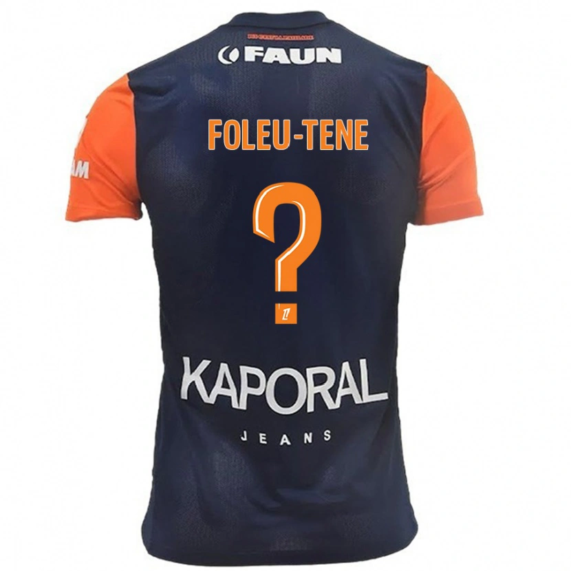 Danxen Kinderen Kévin Foleu-Tene #0 Marineblauw Oranje Thuisshirt Thuistenue 2024/25 T-Shirt