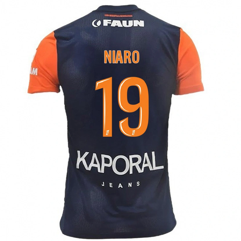 Danxen Kinderen Esther Mbakem-Niaro #19 Marineblauw Oranje Thuisshirt Thuistenue 2024/25 T-Shirt