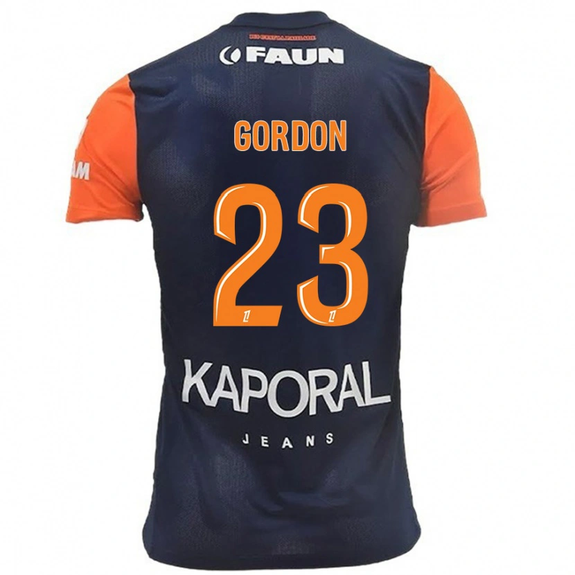 Danxen Kinderen Sh'nia Gordon #23 Marineblauw Oranje Thuisshirt Thuistenue 2024/25 T-Shirt