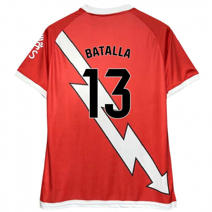 Danxen Kinderen Augusto Batalla #13 Wit Rood Thuisshirt Thuistenue 2024/25 T-Shirt