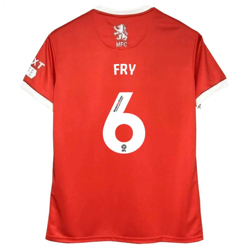 Danxen Kinderen Dael Fry #6 Rood Wit Thuisshirt Thuistenue 2024/25 T-Shirt