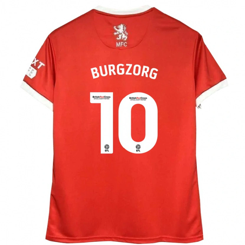 Danxen Kinderen Delano Burgzorg #10 Rood Wit Thuisshirt Thuistenue 2024/25 T-Shirt