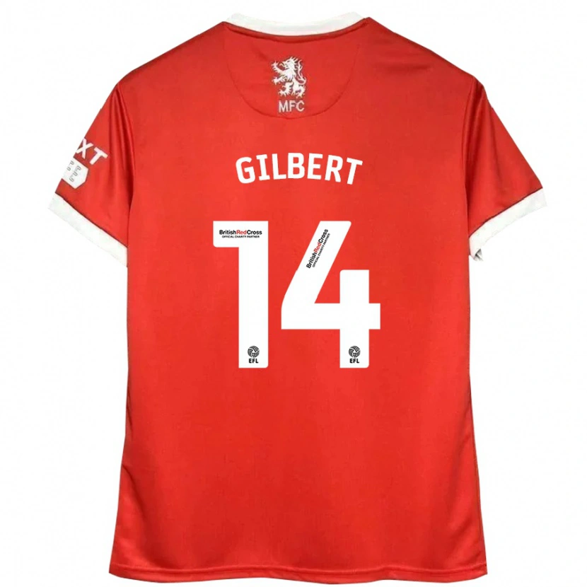 Danxen Kinderen Alex Gilbert #14 Rood Wit Thuisshirt Thuistenue 2024/25 T-Shirt