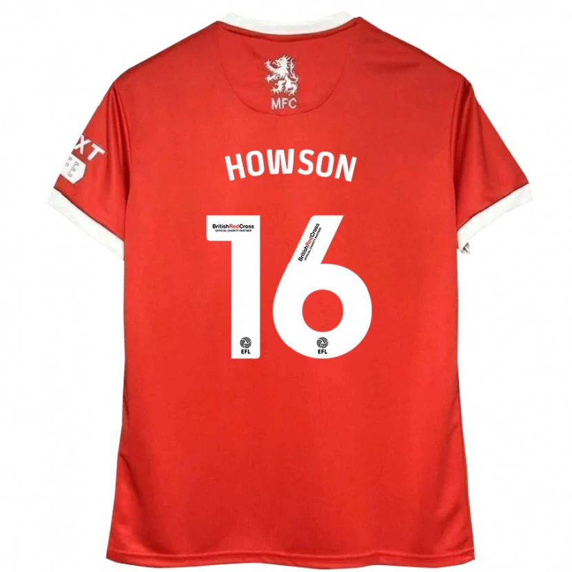 Danxen Kinderen Jonathan Howson #16 Rood Wit Thuisshirt Thuistenue 2024/25 T-Shirt