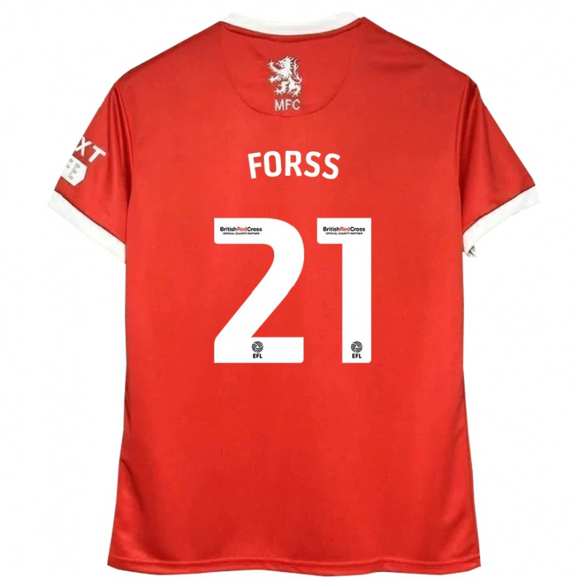 Danxen Kinderen Marcus Forss #21 Rood Wit Thuisshirt Thuistenue 2024/25 T-Shirt