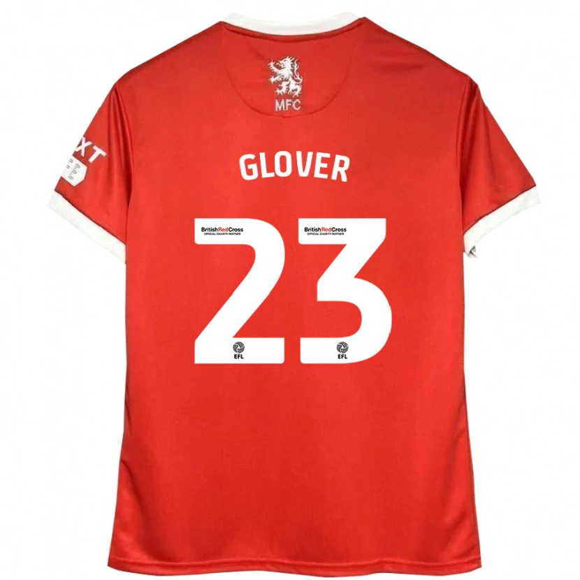 Danxen Kinderen Tom Glover #23 Rood Wit Thuisshirt Thuistenue 2024/25 T-Shirt