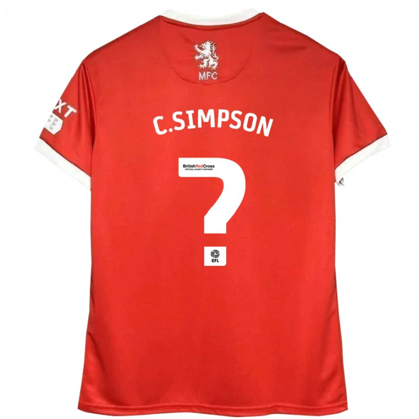 Danxen Kinderen Cameron Simpson #0 Rood Wit Thuisshirt Thuistenue 2024/25 T-Shirt