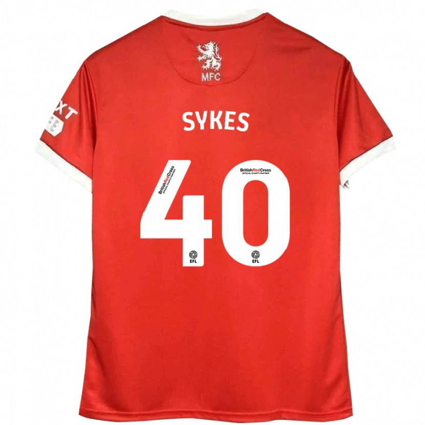 Danxen Kinderen Cain Sykes #40 Rood Wit Thuisshirt Thuistenue 2024/25 T-Shirt