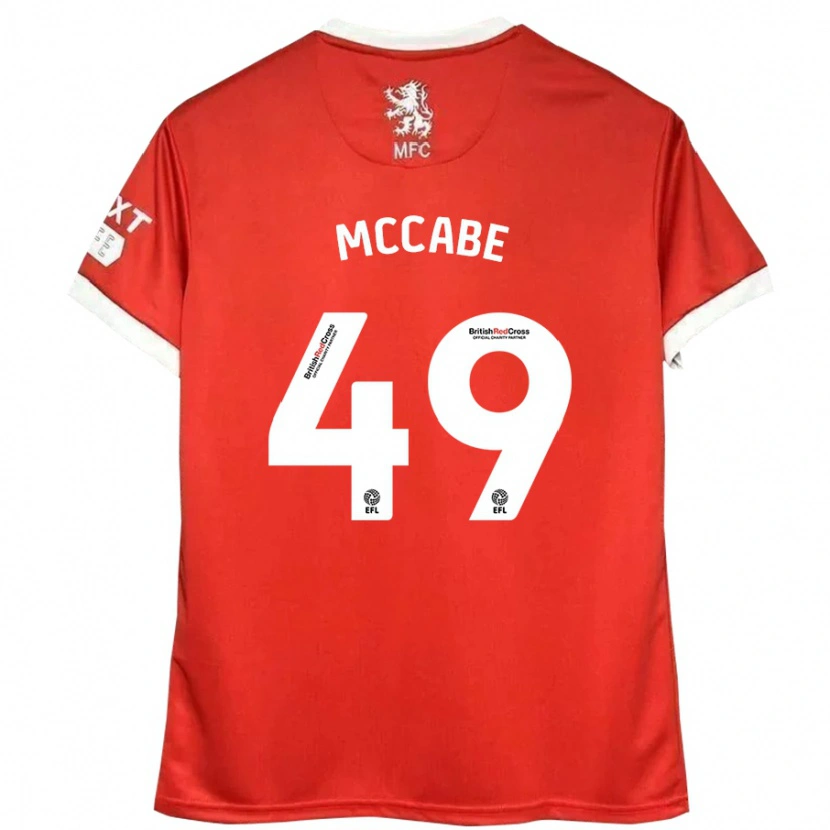 Danxen Kinderen Law Mccabe #49 Rood Wit Thuisshirt Thuistenue 2024/25 T-Shirt