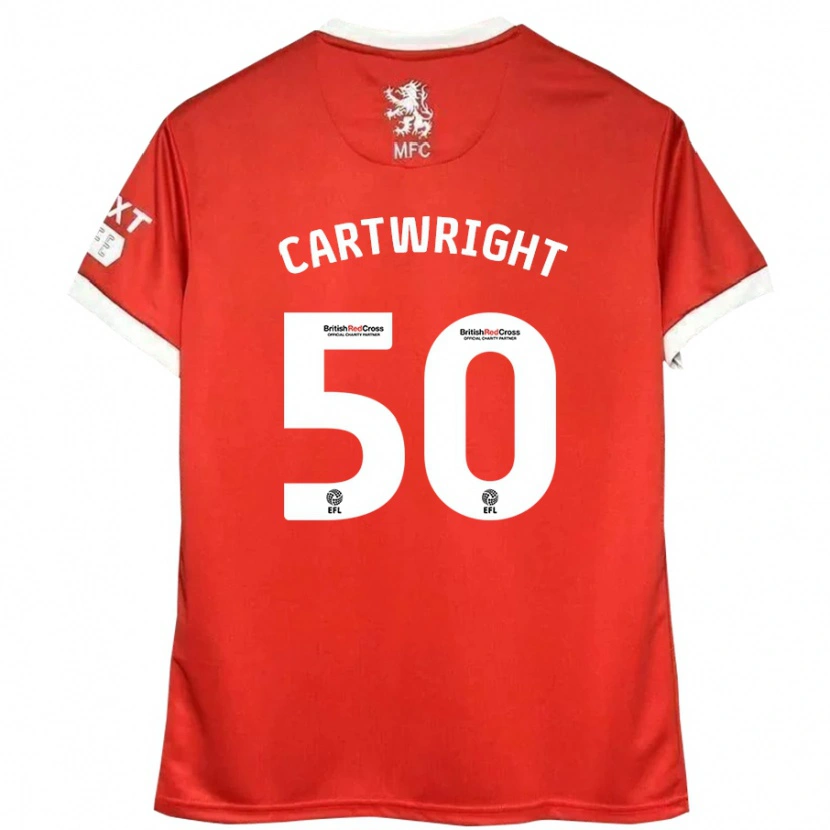 Danxen Kinderen Fin Cartwright #50 Rood Wit Thuisshirt Thuistenue 2024/25 T-Shirt