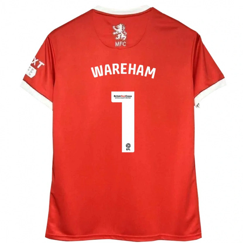 Danxen Kinderen Laura Wareham #1 Rood Wit Thuisshirt Thuistenue 2024/25 T-Shirt