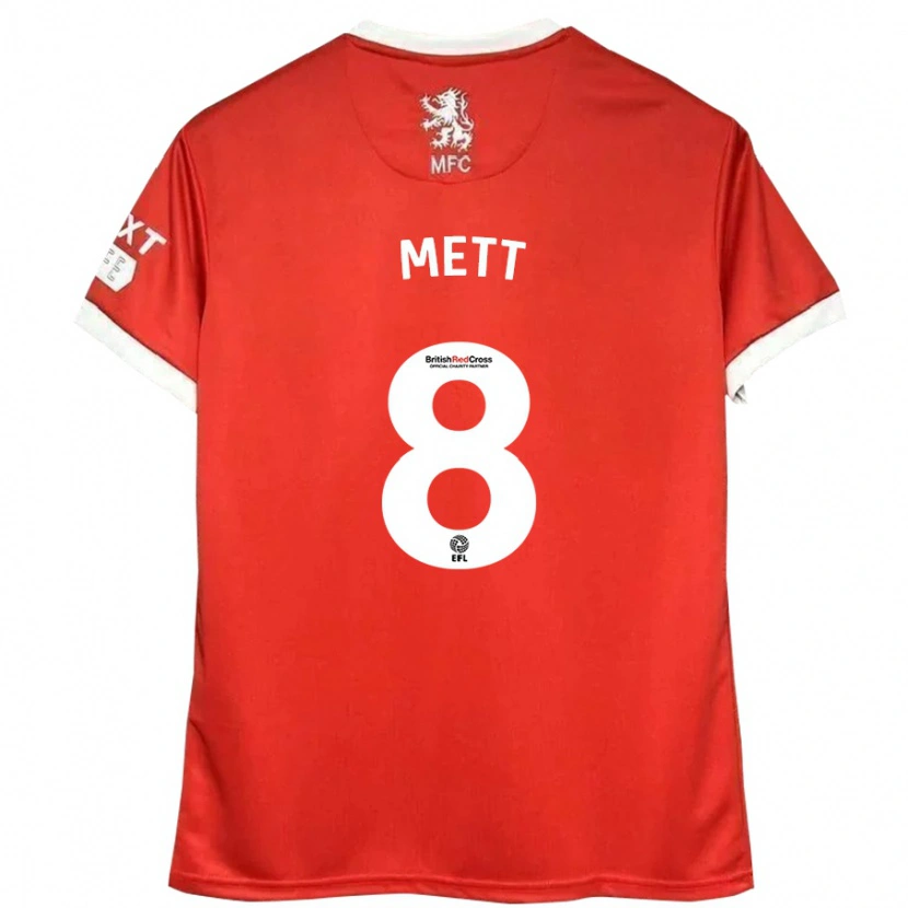 Danxen Kinderen Jessica Mett #8 Rood Wit Thuisshirt Thuistenue 2024/25 T-Shirt