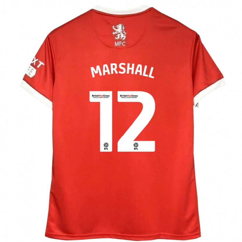 Danxen Kinderen Eve Marshall #12 Rood Wit Thuisshirt Thuistenue 2024/25 T-Shirt