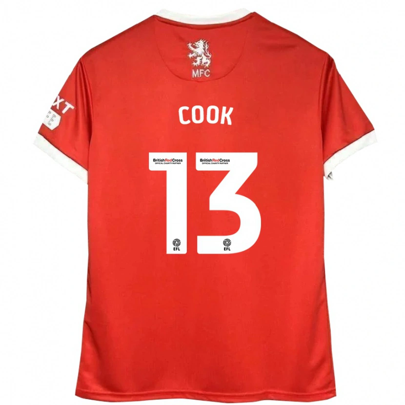 Danxen Kinderen Ruby Cook #13 Rood Wit Thuisshirt Thuistenue 2024/25 T-Shirt