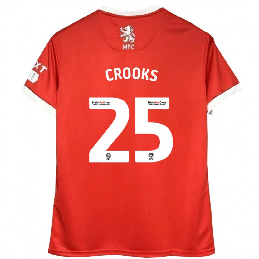 Danxen Kinderen Matt Crooks #25 Rood Wit Thuisshirt Thuistenue 2024/25 T-Shirt