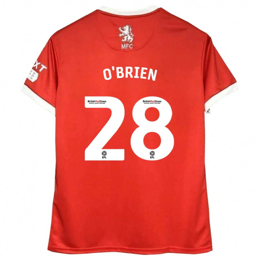 Danxen Kinderen Lewis O'brien #28 Rood Wit Thuisshirt Thuistenue 2024/25 T-Shirt