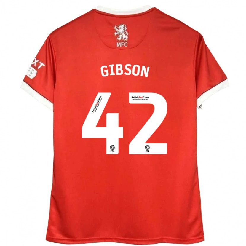 Danxen Kinderen Joseph Gibson #42 Rood Wit Thuisshirt Thuistenue 2024/25 T-Shirt