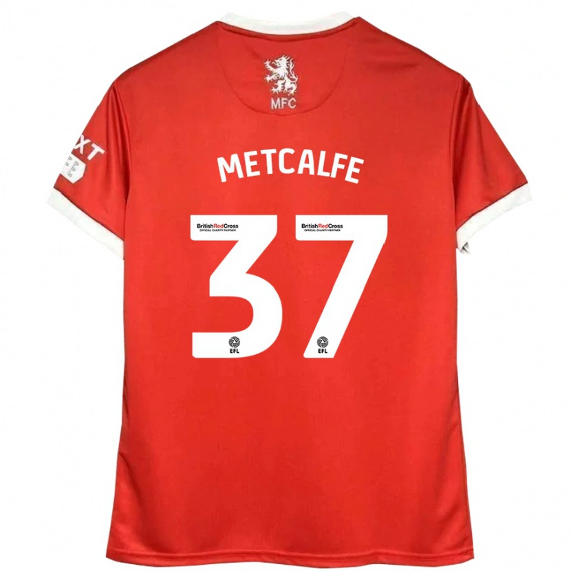 Danxen Kinderen Max Metcalfe #37 Rood Wit Thuisshirt Thuistenue 2024/25 T-Shirt