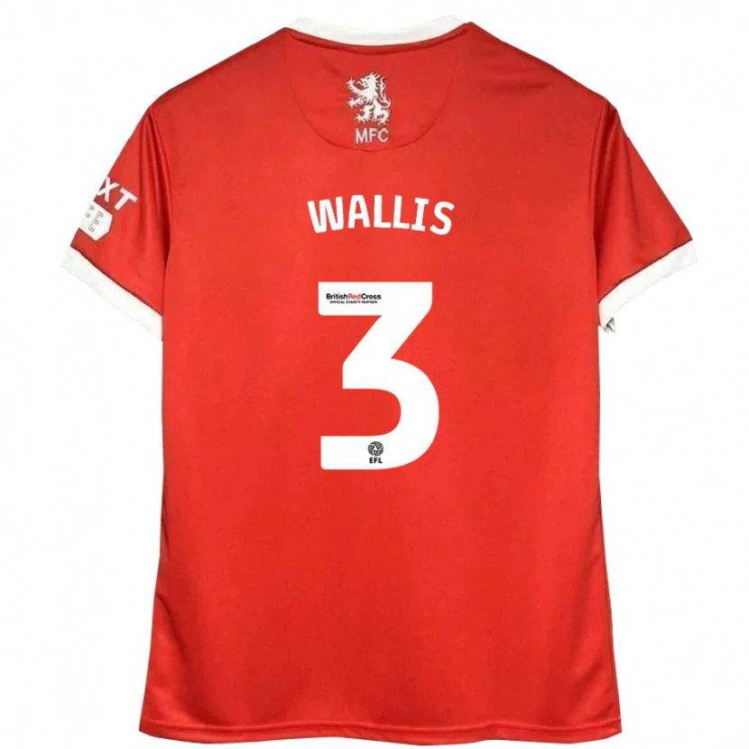 Danxen Kinderen Emma Wallis #3 Rood Wit Thuisshirt Thuistenue 2024/25 T-Shirt