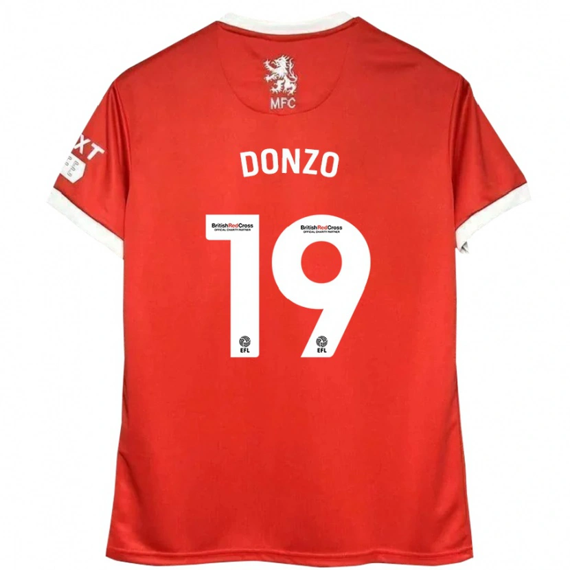 Danxen Kinderen Jolie Donzo #19 Rood Wit Thuisshirt Thuistenue 2024/25 T-Shirt