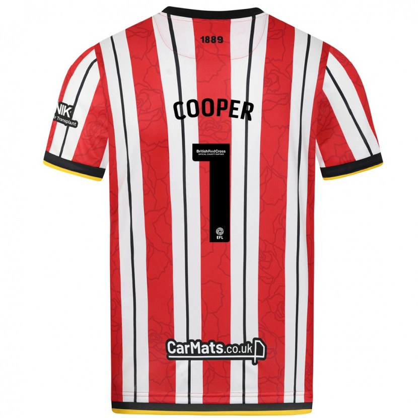 Danxen Kinderen Michael Cooper #1 Rood Witte Strepen Thuisshirt Thuistenue 2024/25 T-Shirt