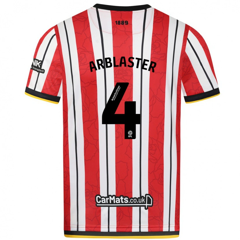 Danxen Kinderen Oliver Arblaster #4 Rood Witte Strepen Thuisshirt Thuistenue 2024/25 T-Shirt