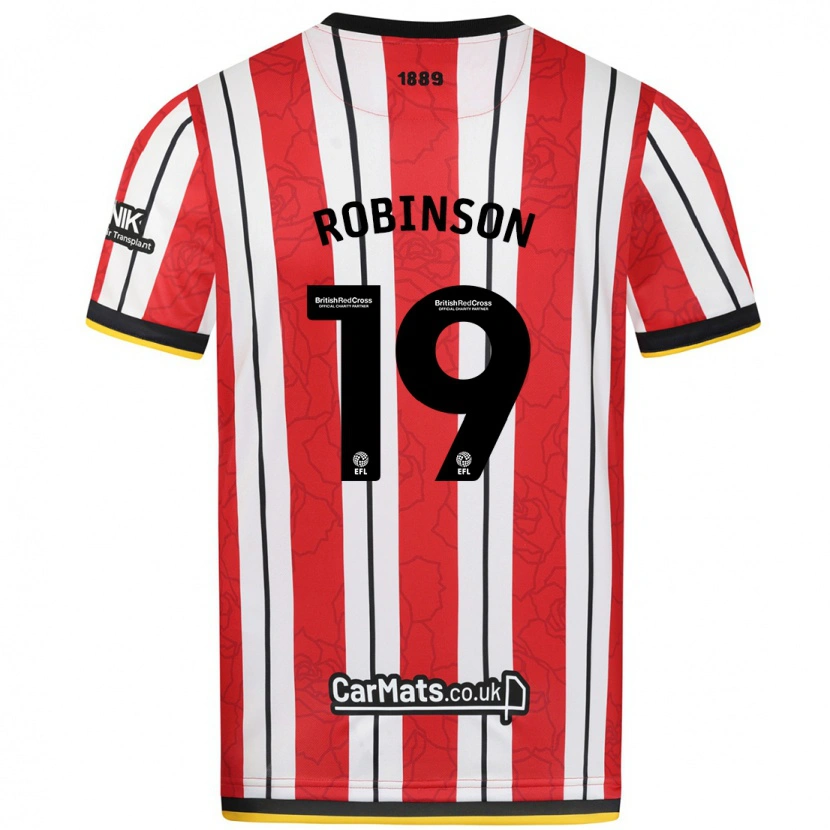 Danxen Kinderen Jack Robinson #19 Rood Witte Strepen Thuisshirt Thuistenue 2024/25 T-Shirt