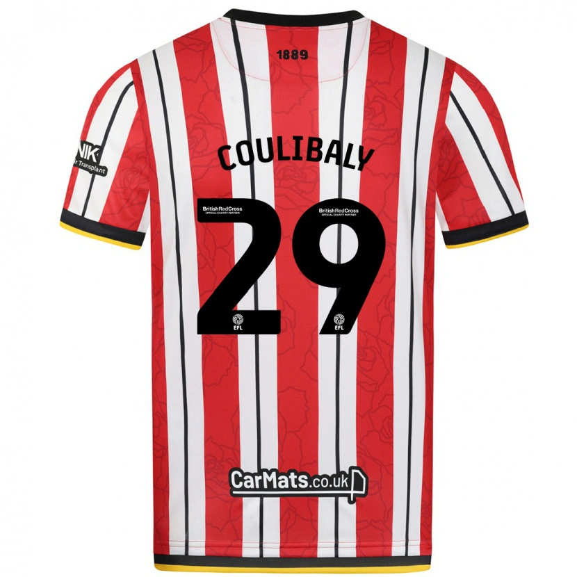 Danxen Kinderen Ismaila Coulibaly #29 Rood Witte Strepen Thuisshirt Thuistenue 2024/25 T-Shirt