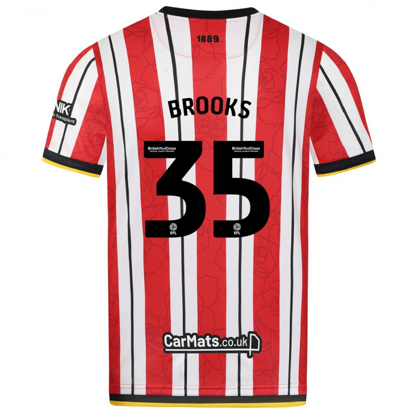 Danxen Kinderen Andre Brooks #35 Rood Witte Strepen Thuisshirt Thuistenue 2024/25 T-Shirt