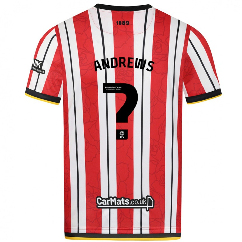 Danxen Kinderen Ryan Andrews #0 Rood Witte Strepen Thuisshirt Thuistenue 2024/25 T-Shirt