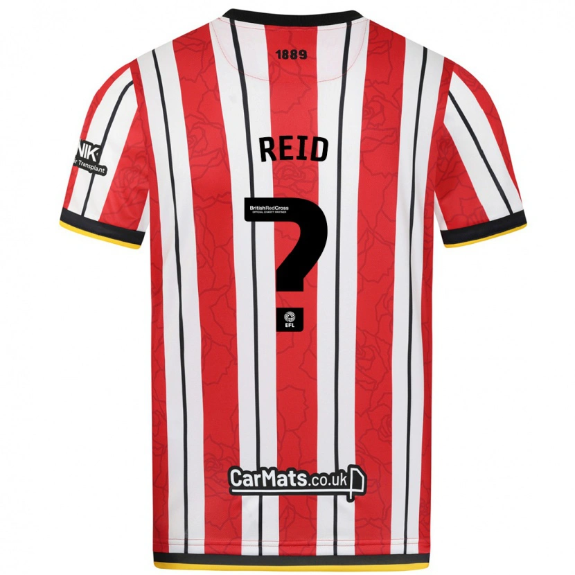 Danxen Kinderen Aaron Reid #0 Rood Witte Strepen Thuisshirt Thuistenue 2024/25 T-Shirt