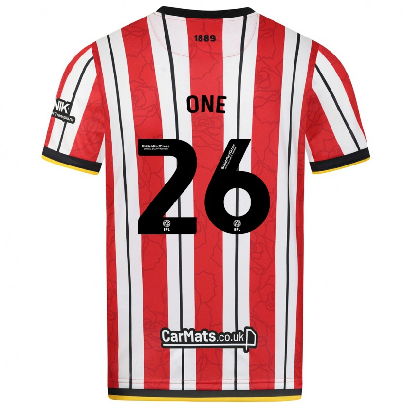 Danxen Kinderen Ryan Oné #26 Rood Witte Strepen Thuisshirt Thuistenue 2024/25 T-Shirt