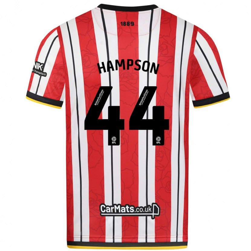 Danxen Kinderen Owen Hampson #44 Rood Witte Strepen Thuisshirt Thuistenue 2024/25 T-Shirt