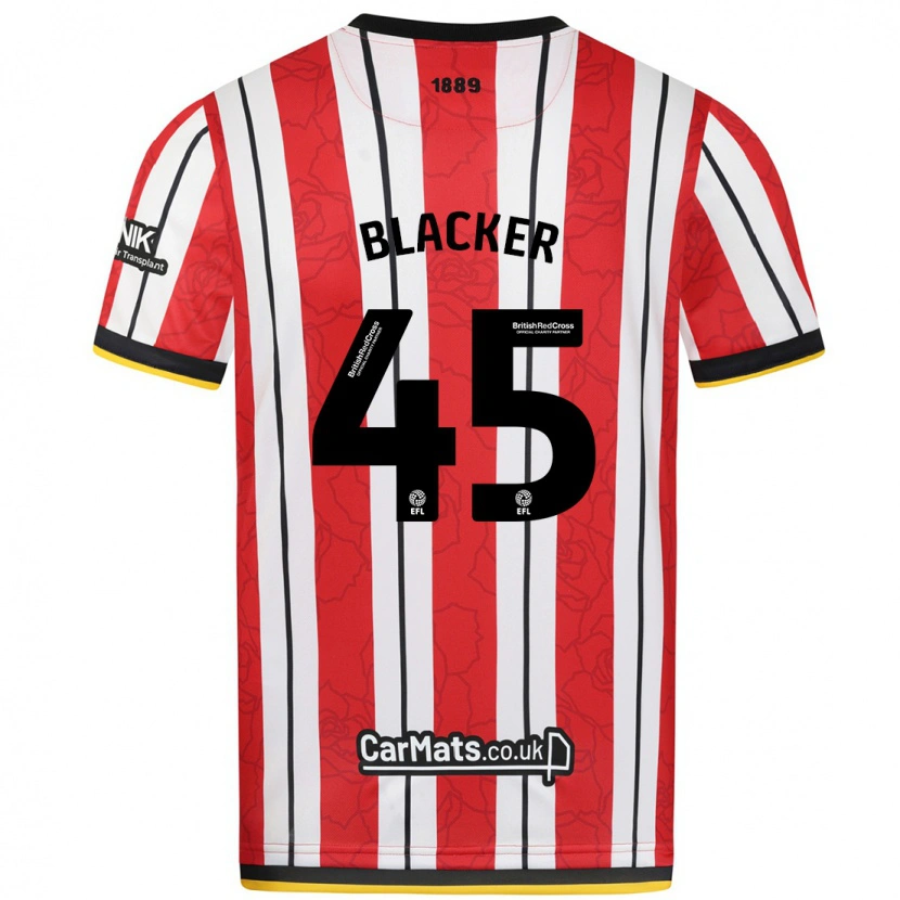 Danxen Kinderen Billy Blacker #45 Rood Witte Strepen Thuisshirt Thuistenue 2024/25 T-Shirt