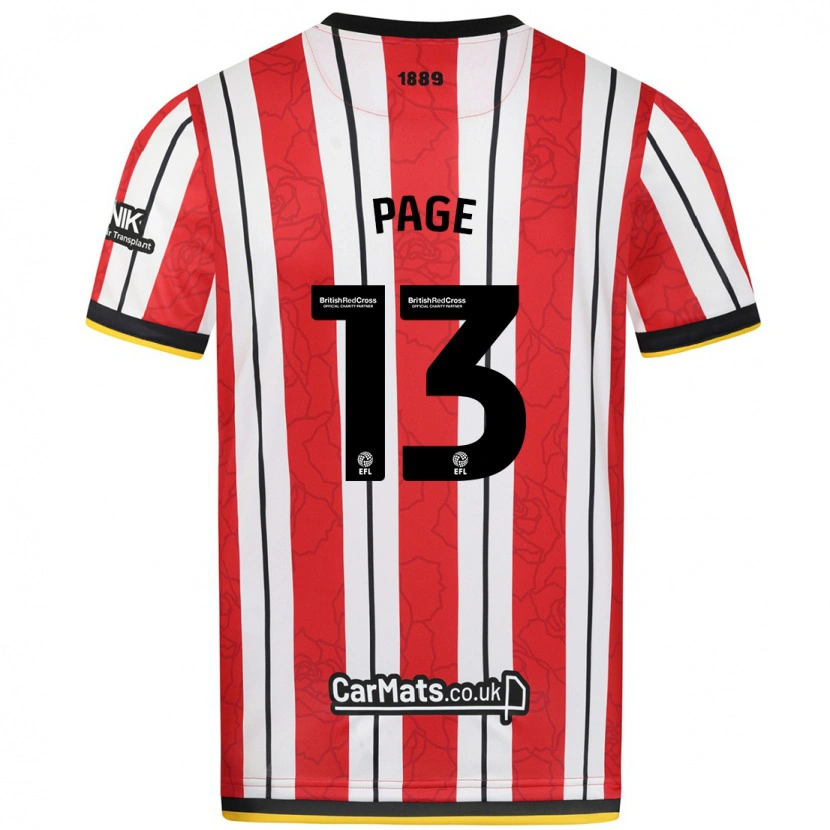 Danxen Kinderen Olivia Page #13 Rood Witte Strepen Thuisshirt Thuistenue 2024/25 T-Shirt