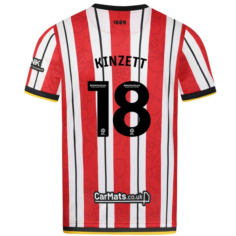 Danxen Kinderen Ella Kinzett #18 Rood Witte Strepen Thuisshirt Thuistenue 2024/25 T-Shirt