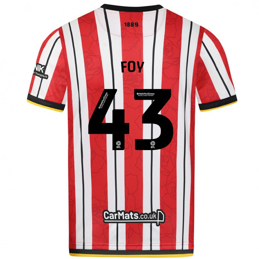 Danxen Kinderen Gus Foy #43 Rood Witte Strepen Thuisshirt Thuistenue 2024/25 T-Shirt