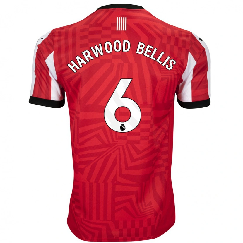 Danxen Kinderen Taylor Harwood-Bellis #6 Rood Wit Thuisshirt Thuistenue 2024/25 T-Shirt