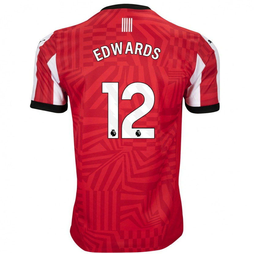 Danxen Kinderen Ronnie Edwards #12 Rood Wit Thuisshirt Thuistenue 2024/25 T-Shirt